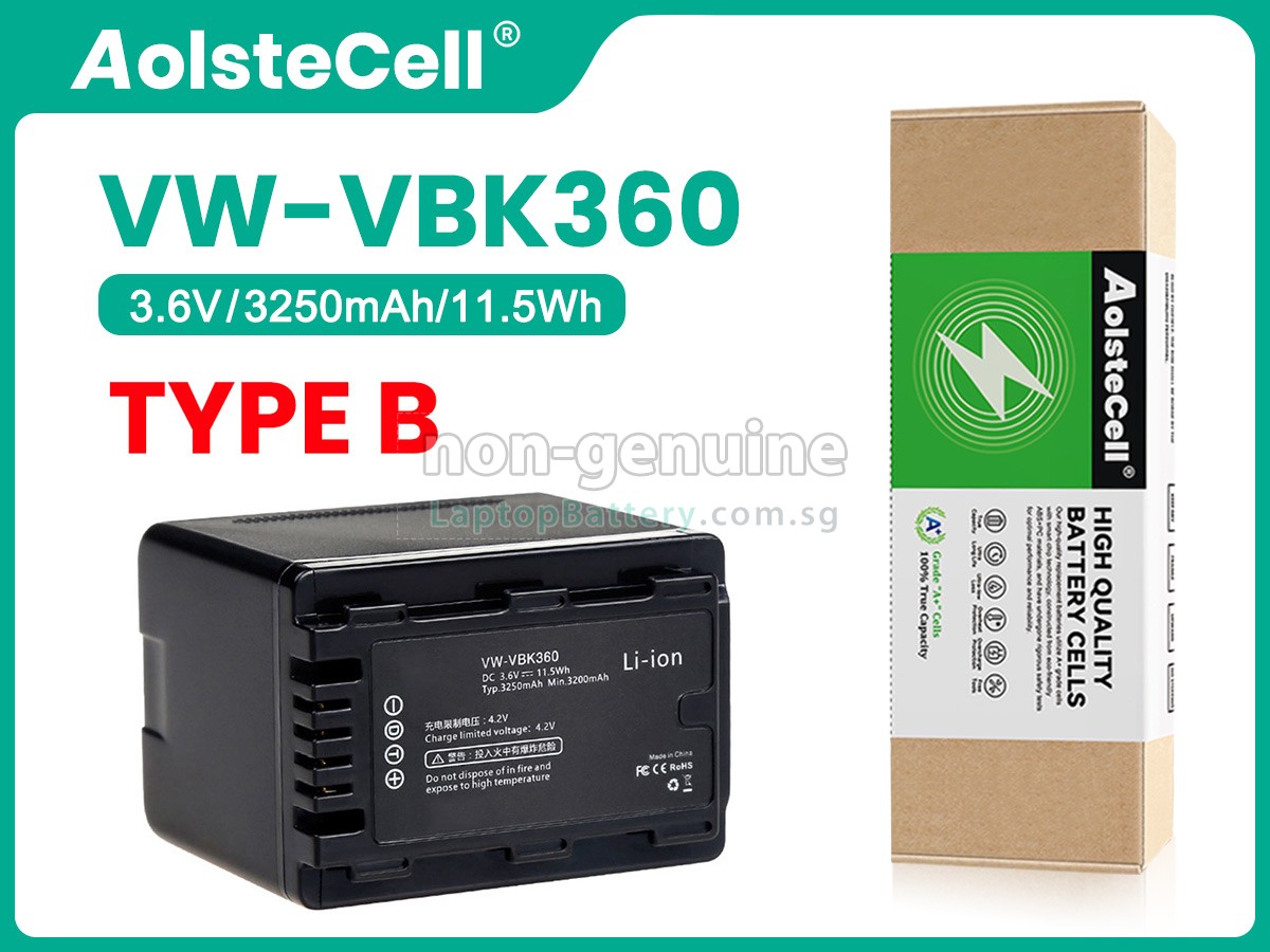 thumbnail image 2 of Li-ion Celeb VW-VBK180 / VW-VBK180-K Battery HC-V300M (2 Pack) +Quick 2 of 12