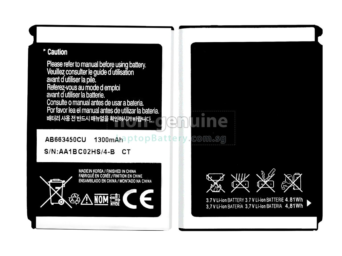 replacement Samsung AB663450CEC battery