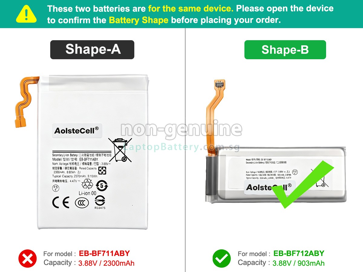 replacement Samsung GALAXY Z FILP3 battery