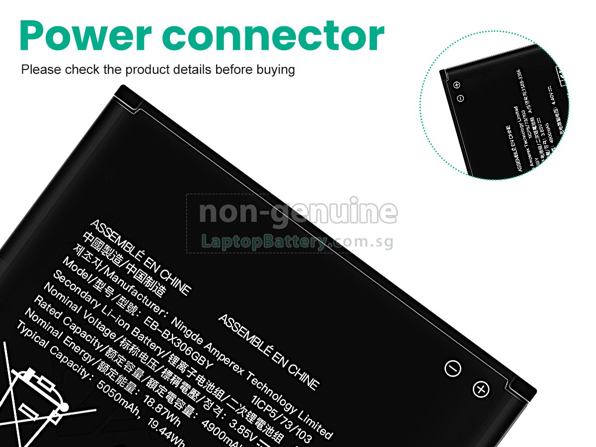 replacement Samsung EB-BX306GBY battery