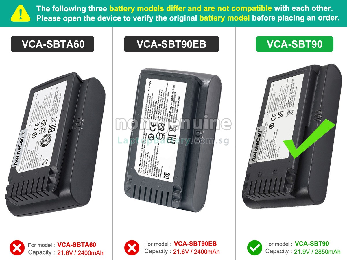 replacement Samsung VS20T7511T5/AA battery