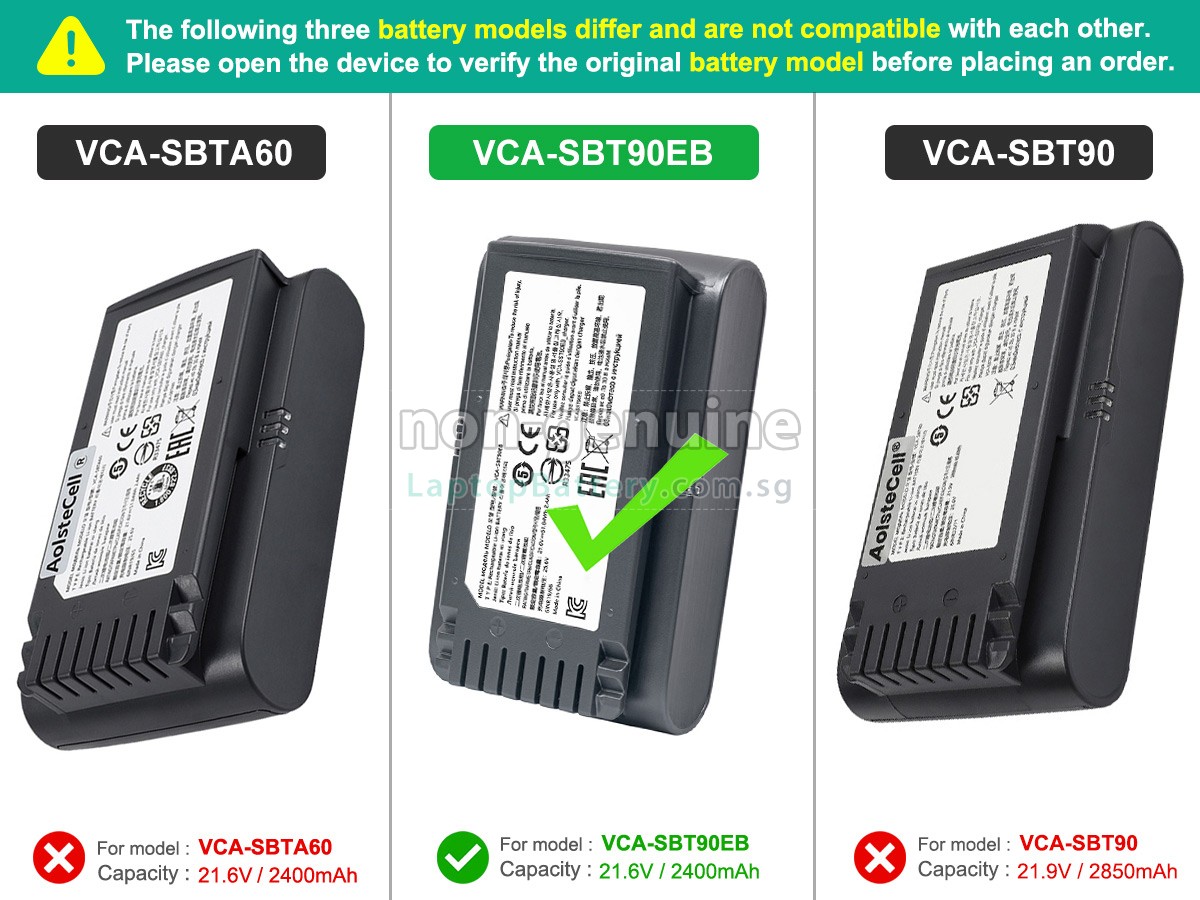 replacement Samsung VS20T7511T5/AA battery