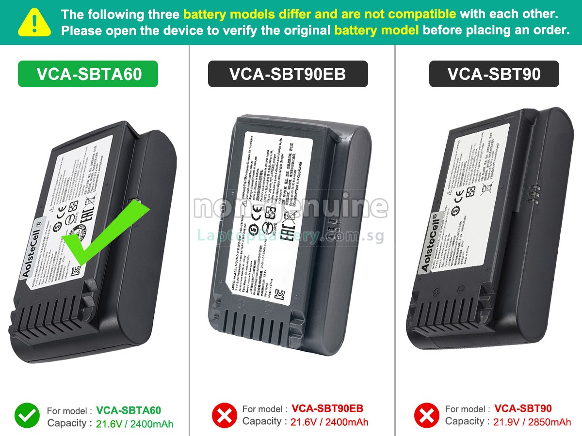 replacement Samsung VS20T7511T5/AA battery