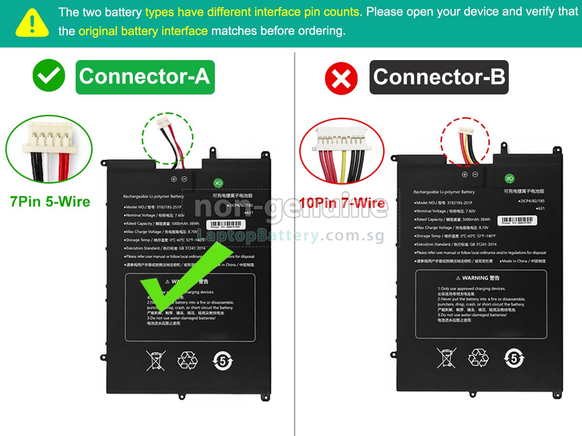 replacement Sgin 3182185-2S1P battery
