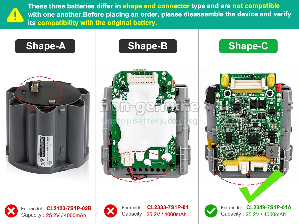 replacement Tineco FW28030ECN battery