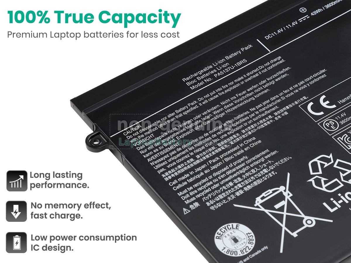 replacement Toshiba Portege Z10T-A battery