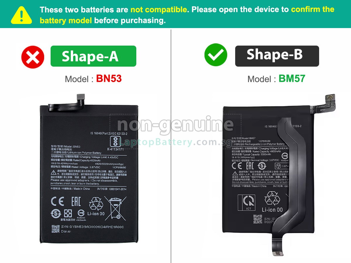replacement XiaoMi REDMI NOTE 10 PRO battery