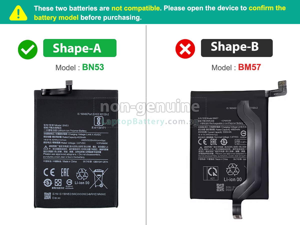 replacement XiaoMi REDMI NOTE 10 PRO battery