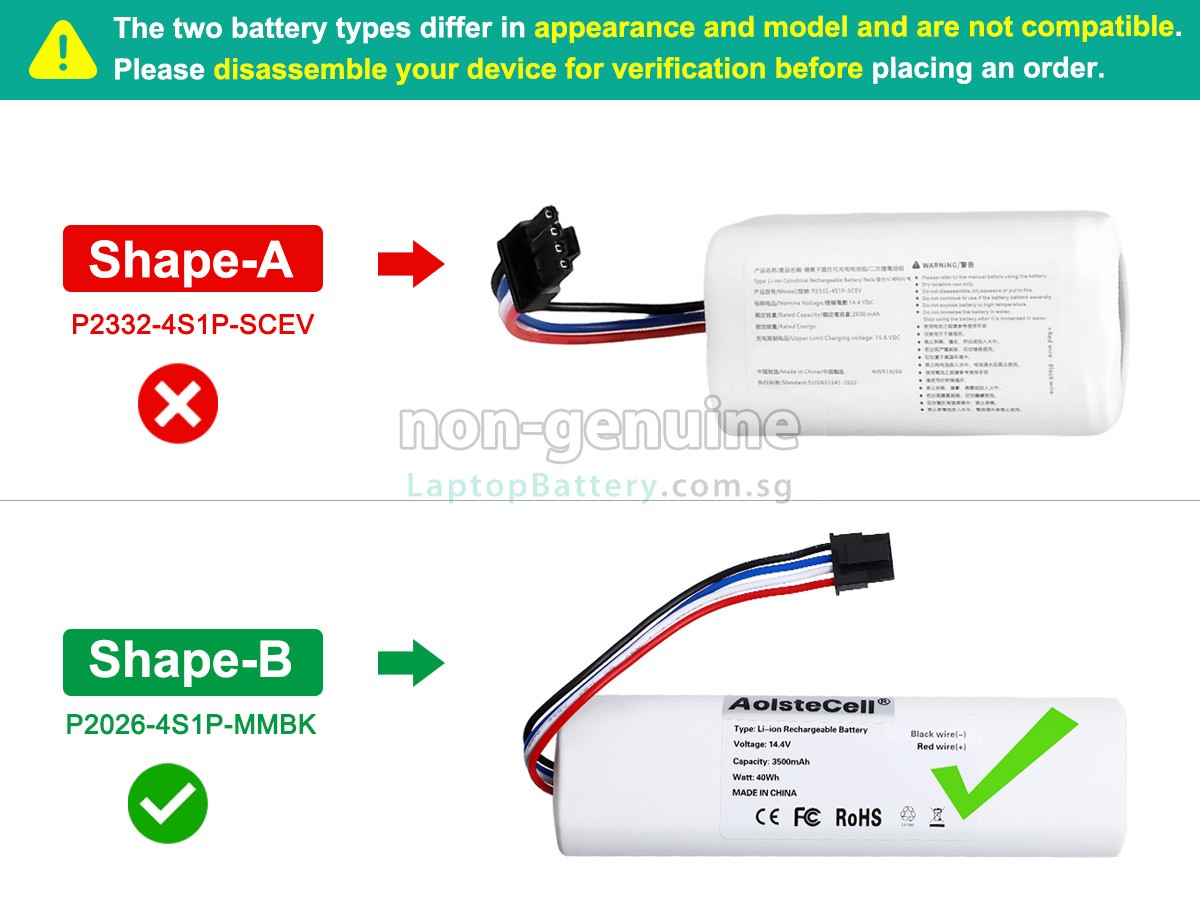 replacement XiaoMi ROBOT VACUUM S20 battery