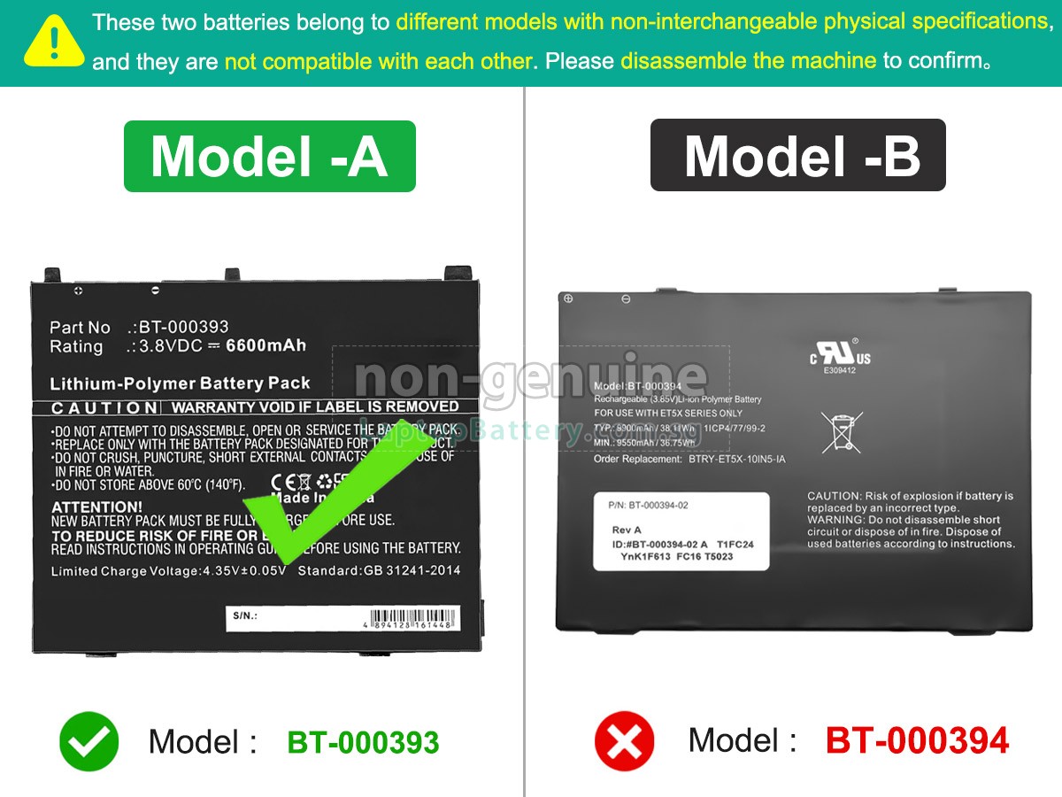replacement Zebra ET50 battery
