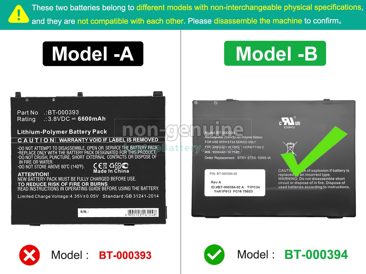 replacement Zebra ET50 battery
