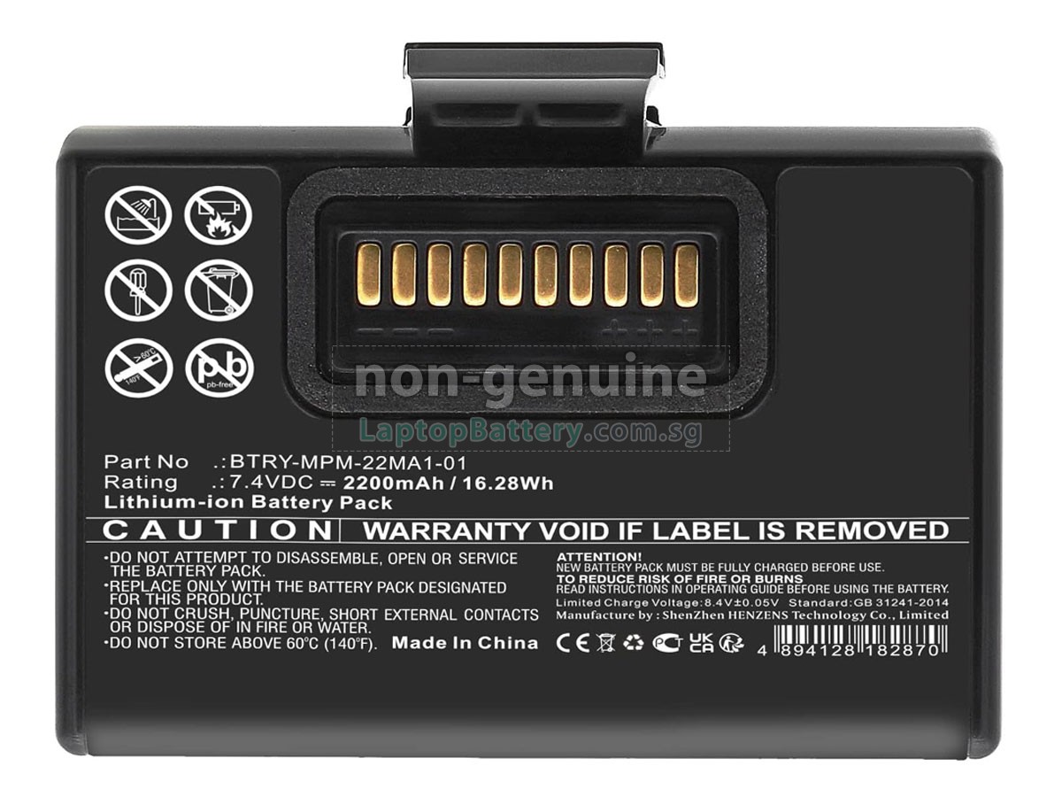 replacement Zebra BTRY-MPM-22MA1-01 battery