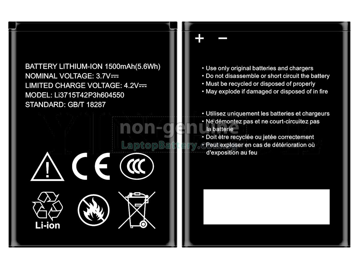 replacement ZTE LI3715T42P3H604550 battery